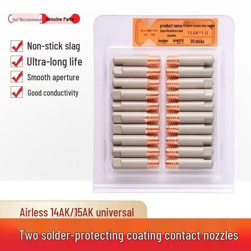 Purple Copper Non-Stick MIG Welding Conductive Tip, Gas-Shielded Nozzle, Coated for 15AK/36KD/24KD Accessories