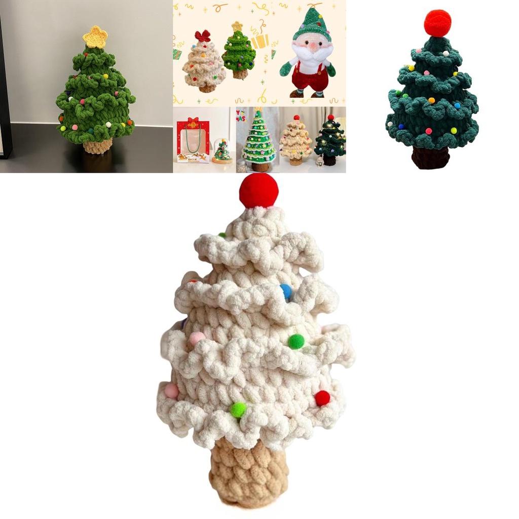 Handgemachtes DIY Strickmaterial-Set für Weihnachtsbaum mit Weihnachtsmann Perfektes Geschenk für Weihnachtsfeier