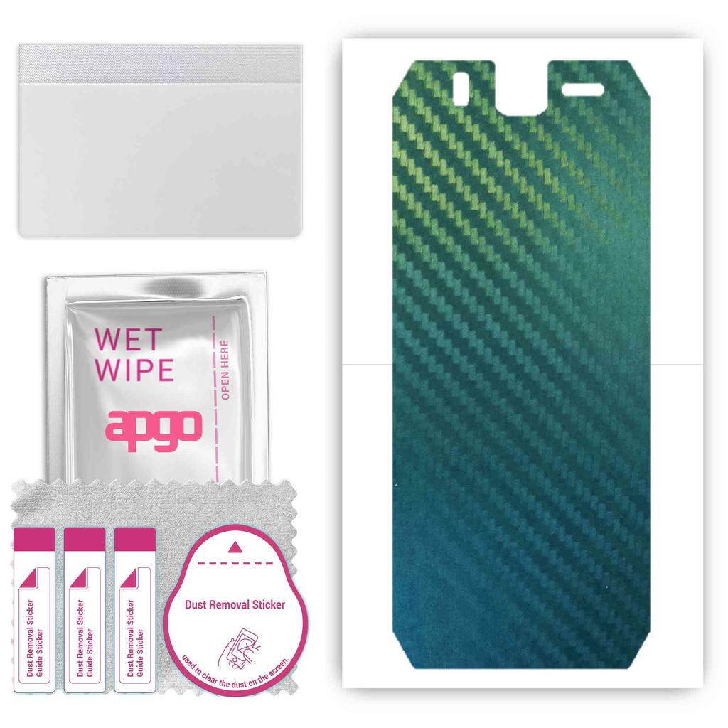apgo Protective Skin Sticker for the back compatible with Ulefone Armor 3W, Wrap Film, Foil, Vinyl - Pattern Carbon Chameleon CAKA1