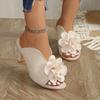 Fashion Plus-size High-heeled Sandals and Slippers 2025 New Fish Mouth Stipple Heel Versatile Straight Sandals for Women