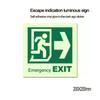 1 Sheet Glow-In-The-Dark Safety Exit Emergency Passage Sign Label Sticker Luminous Escape Direction Guide Sign Stickers