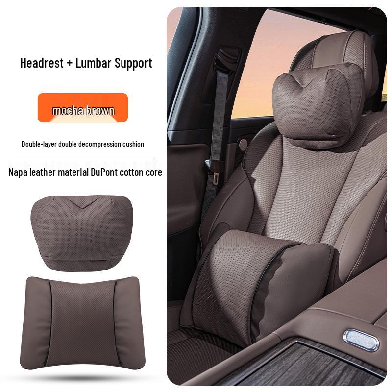 BMW Kopfstützen-Nacken- und Lendenwirbelstützkissen-Set für 3er/5er Serie & X1/X3/X5/X6 - Universell, Ganzjahres