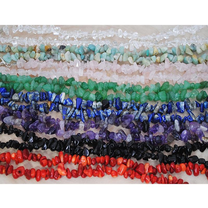 Natural Healing Stones Gravel Beads Short Necklace Female Jewelry Gravel Choker Necklace Holiday Party Necklace for Girl