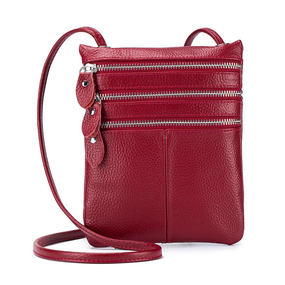 

Новая женская сумка для мобильного телефона из мягкой кожи, вертикальная, на три молнии, на плечо, сумка-мессенджер, модная женская сумка, тренд