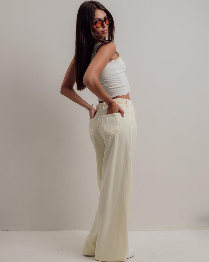 Women's Trousers Dilvin 71999 36 Yellow Cotton