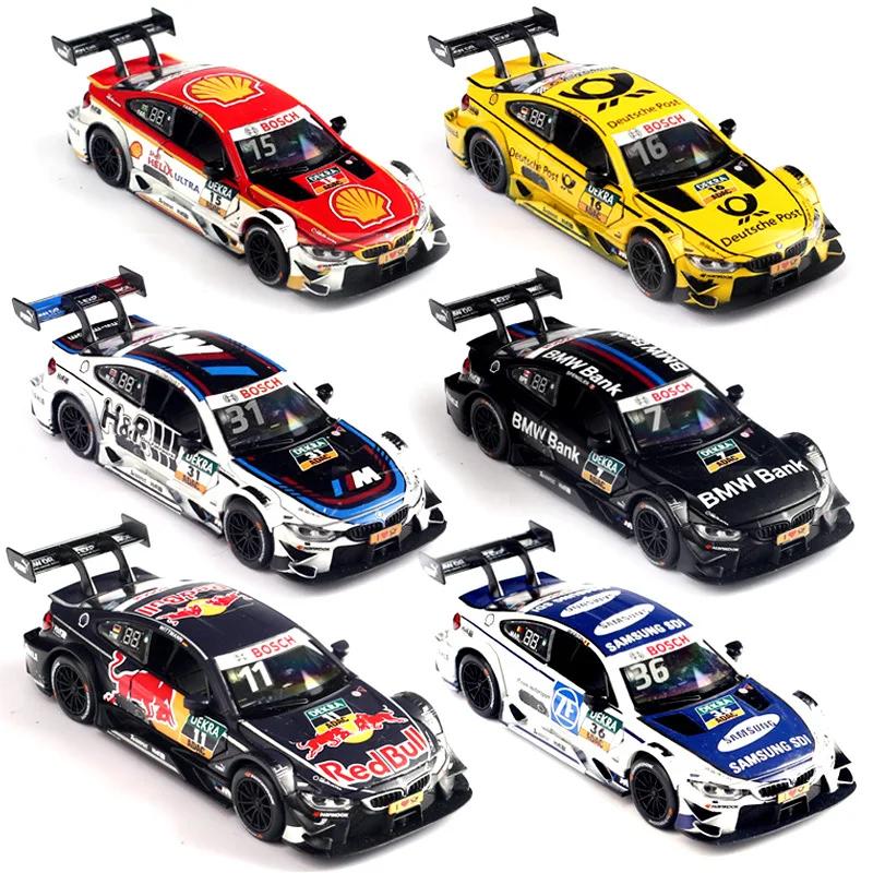 1:32 Alloy Diecast BMW M4 DTM M8 GTE Car Toy Model Sound Light pull Back Sport Vehicle Toys For Boy Gift Collection