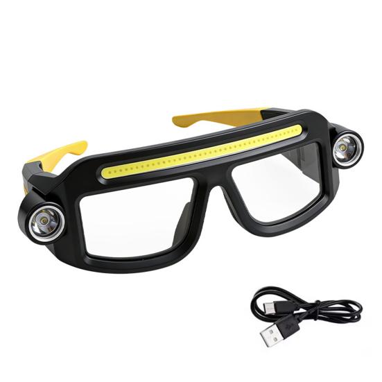 Multifunctional Eyeglass Light, XTE USB Rechargeable LED Head Lamp for Outdoor, 5 Lighting Modes Hands Free Work Light for Night Fishing