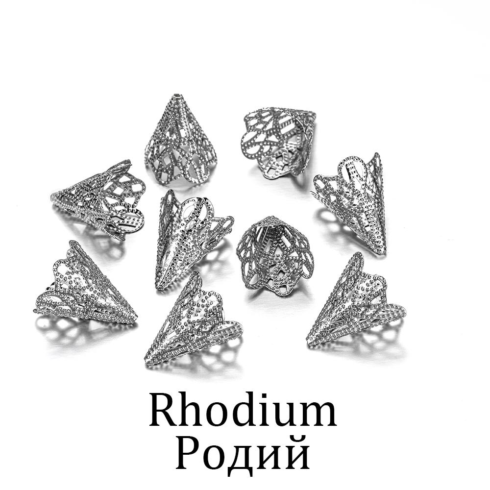 

30pcs 17x20mm Charms Filigree Flower Shape Cone Beads Cap For DIY Earring Necklace Jewelry Finding Making Supplies Accessories 17x20mm