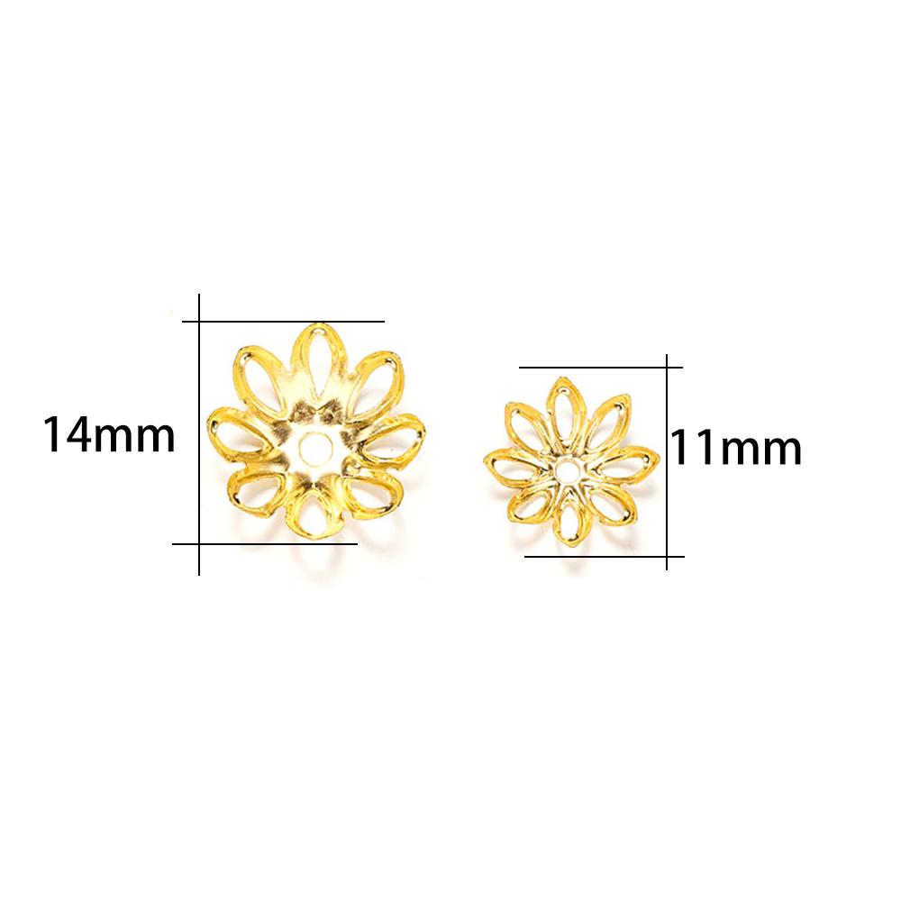100 Stück/Lot Silve Gold Rhodium Bulk Blumen Perlenkappen für Schmuckherstellung