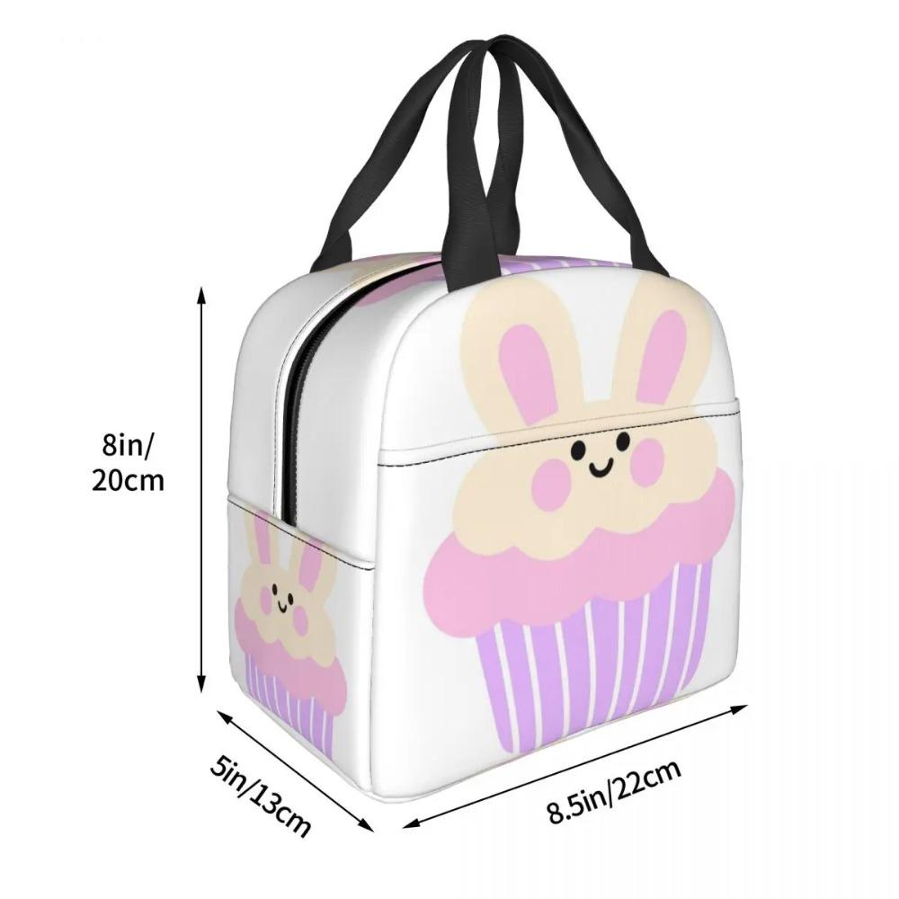 Bunny Paper Cup Cake Cartoon Insulated Lunch Bag for Women Kids Portable Food Boxes Thermal Lunch Box Tote