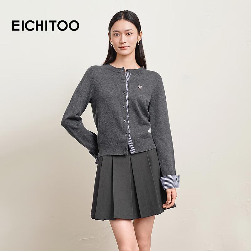 EICHITOO Embroidered Cat Knit Cardigan L