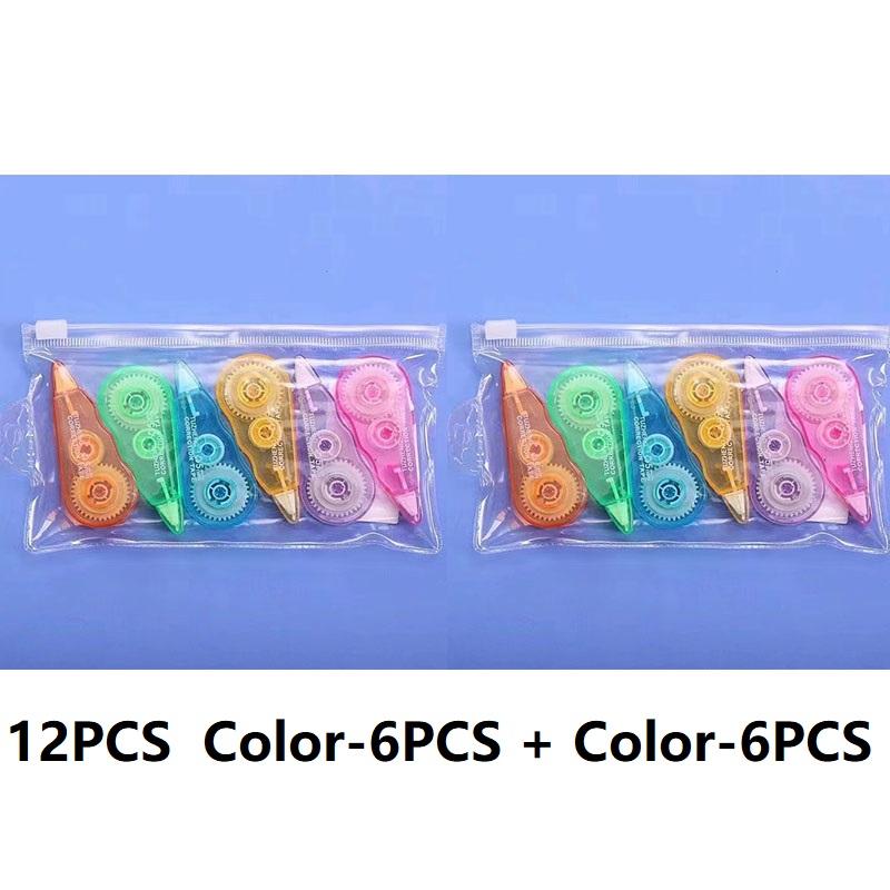 6PCS Tape Corrector Sweet Things for School Kawaii Stationery for School Ribbon Corrector Tape Putty Corrector XZD01