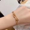 Gold Color Chain Bracelet for Women,, Fashion Minimalist Hand Jewelry for Party Wedding Gift