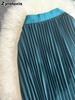 Wavy Edge Pleated Skirt High Waist Slimming Office Wear Versatile Long Dress for Women
