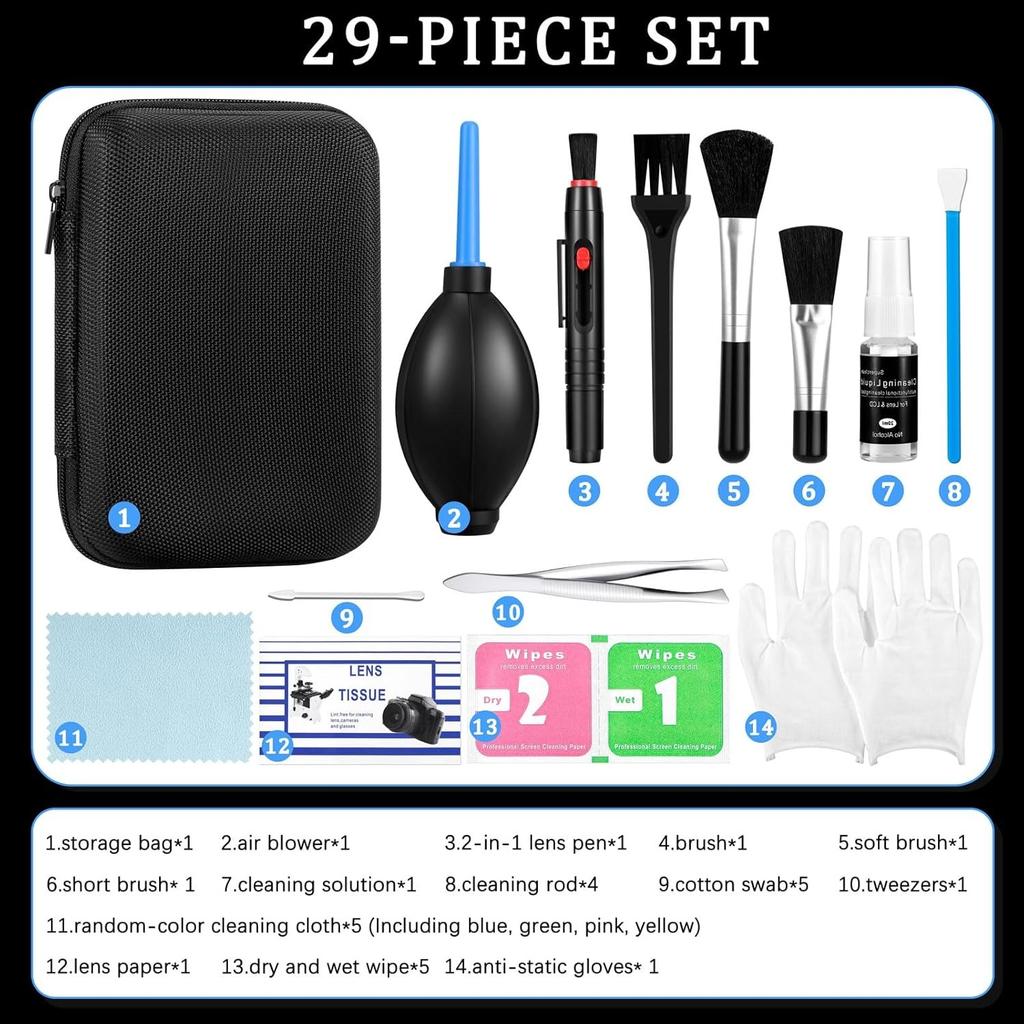 Camera Cleaning Kit for DSLR & Mirrorless Cameras - Camera Accessories Lens, Sensor & Camera Lens Cleaning Kit, Perfect Photographer Gifts, Canon,