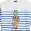 Bluza Polo Ralph Lauren Paski Wzór z Niedźwiedziem z Logo Okrągły Dekolt Długi Rękaw Odzież wierzchnia dla dzieci Biały 323965908001