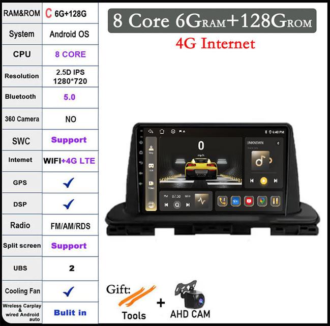 Touch Screen For Kia Cerato 4 IV 2018 - 2021 DSP Car Video Player Radio Multimedia GPS Navigation Bluetooth Wifi+4G