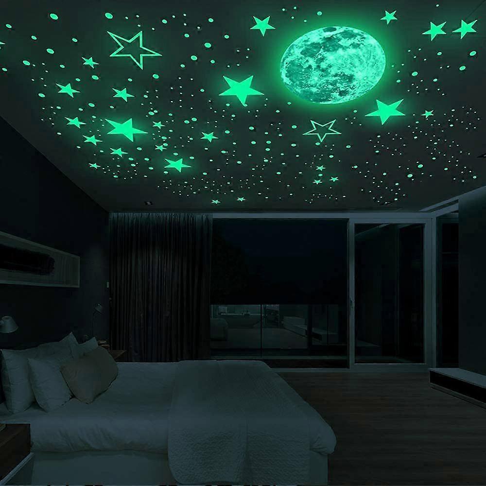 Glowing Wall Stickers, 437 Pieces with Glowing Stars, Fun and Decorative for Kids' Rooms