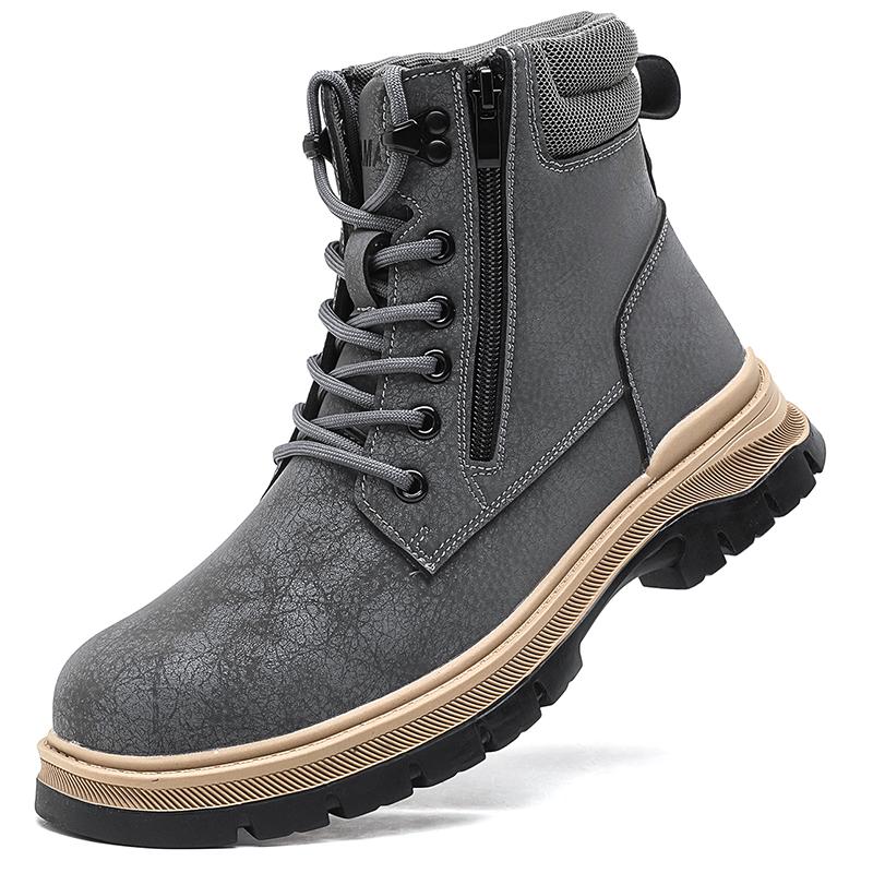 

Waterproof Steel Toe Work Boots for Men Anti-Smash High Top Safety Shoes Soft All-Season Casual Footwear for Exploitation site 41
