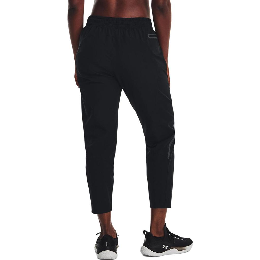 Under Armour Solid Color Elastic Waist 9-Point Casual Pants Women Bottoms Black 1376922-001