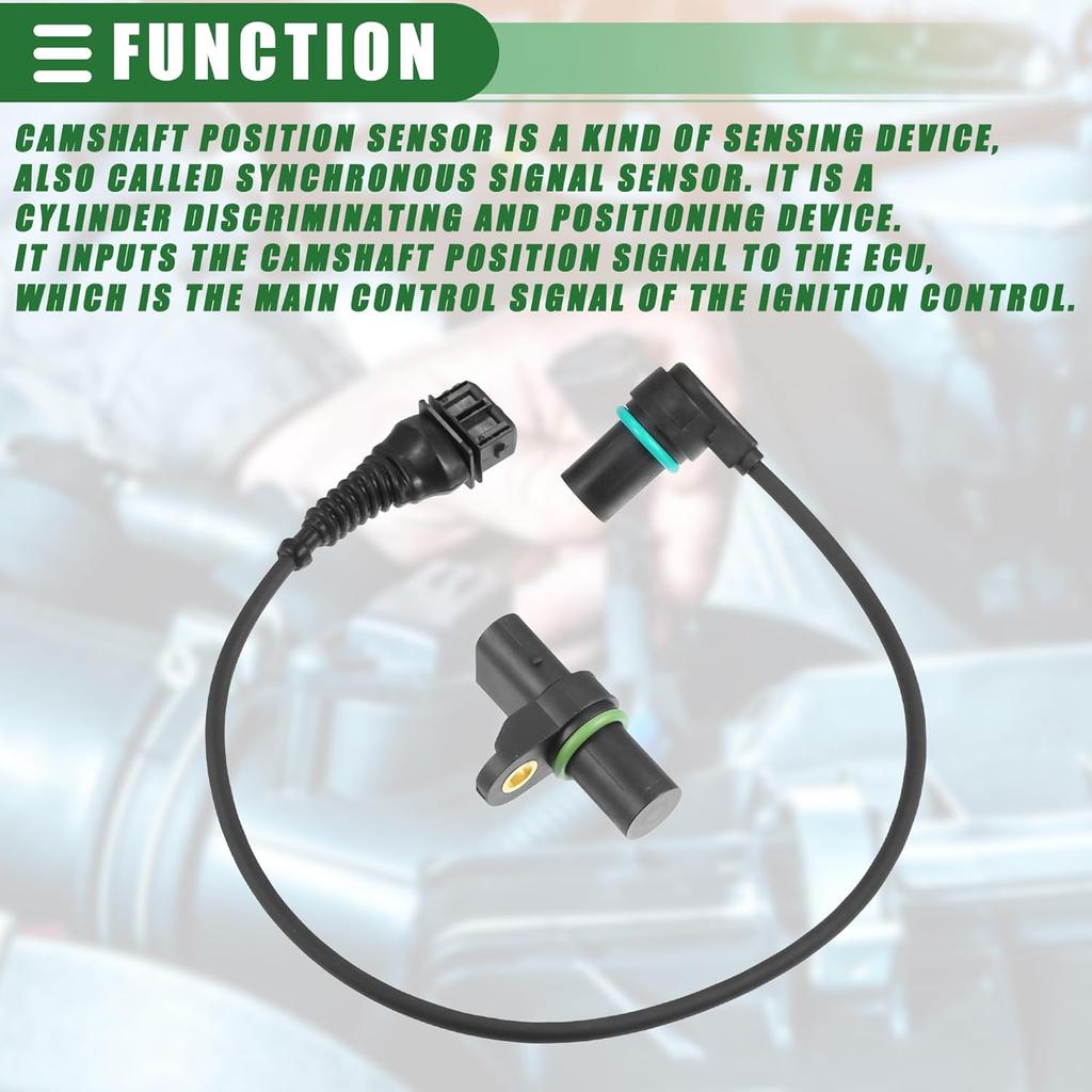 Motoforti Engine Camshaft Position Sensor, Cam Position Sensor, for BMW 325CI 2001-2006, ABS Metal, No.12147539165, Black, 1 Set
