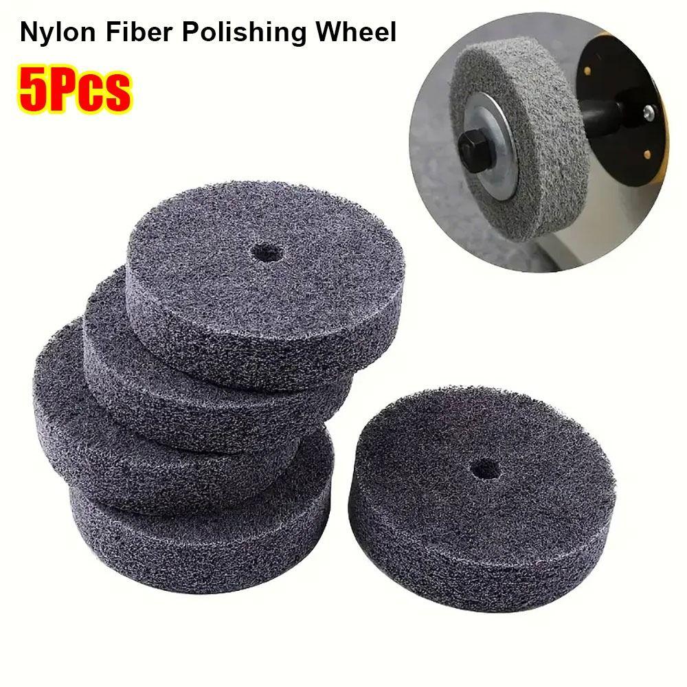 1/5Pcs 3" Buffer Wheel Fiber Abrasive Wheel New Polishing Wheel for Benchtop Buffers and Grinders