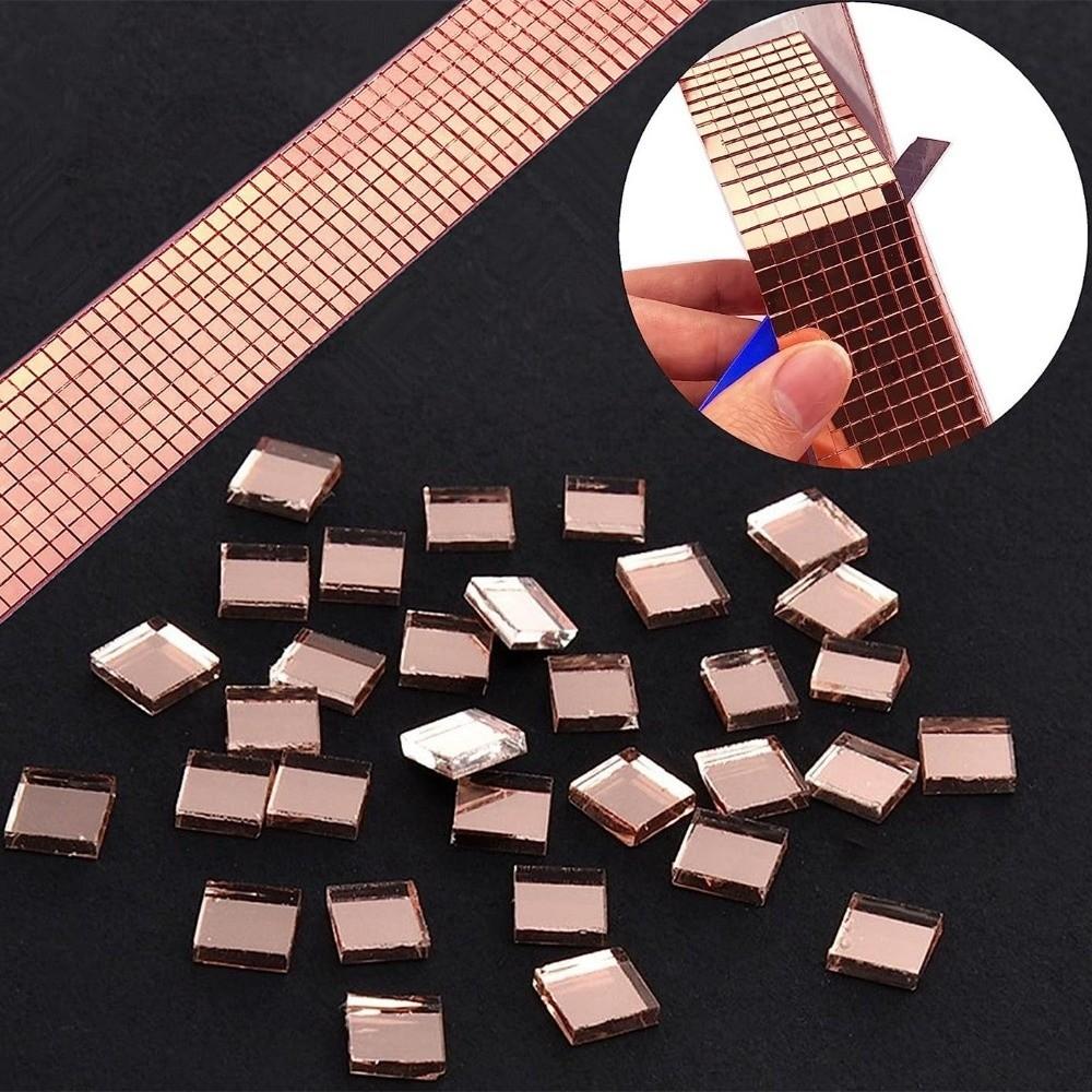 DIY Self-Adhesive Disco Ball Mirror Sticker Glass Handmade Mosaic Tiles Mirror Square Background Wall Mirror Collages Craft