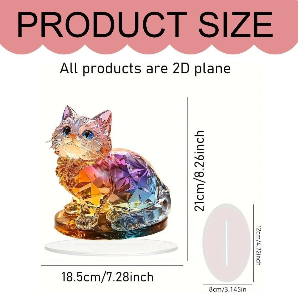 Niedliche handgefertigte Kristalltierfiguren-Sammlung Katze Hund Langlebige Glastierstatue Kristallkunstwerk für Heim- Bürodekoration