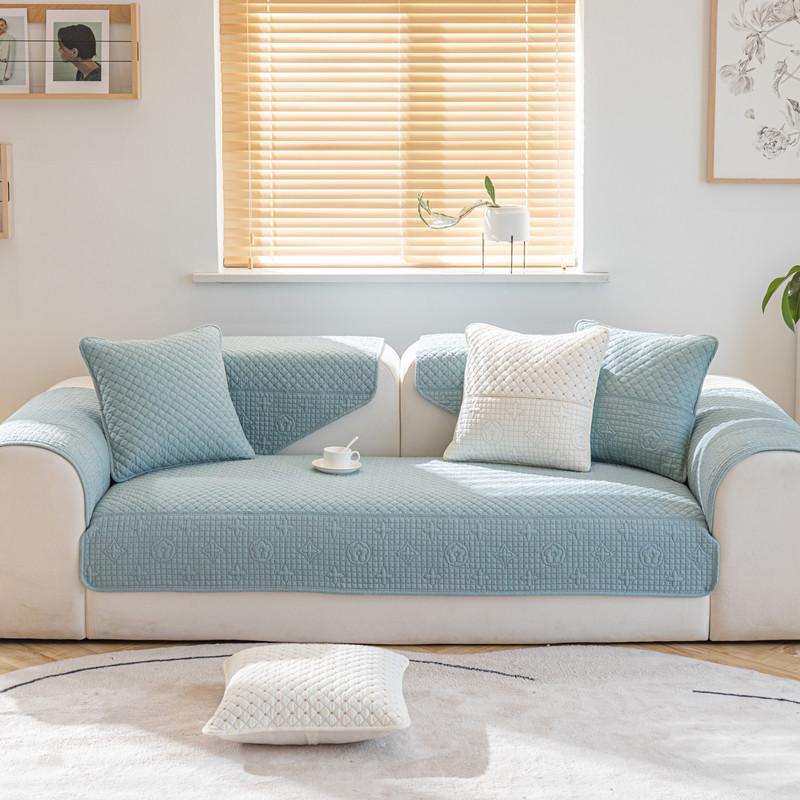 

Four Seasons Universal Cotton Washing Embroidery Sofa Cushion Modern Simple Fresh Color Non-Slip Sofa Cushion Towel Wholesale 70*70cm