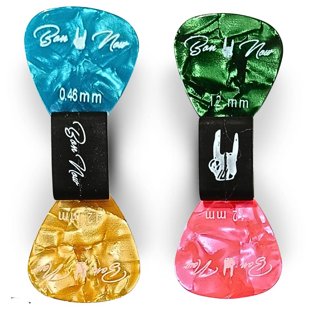 BONNOW Guitar Teardrop with Case and 2 Pick for Guitar Suitable for Acoustic and Electric Colors are Picks, 15-Piece Set, Celluloid, Shape,