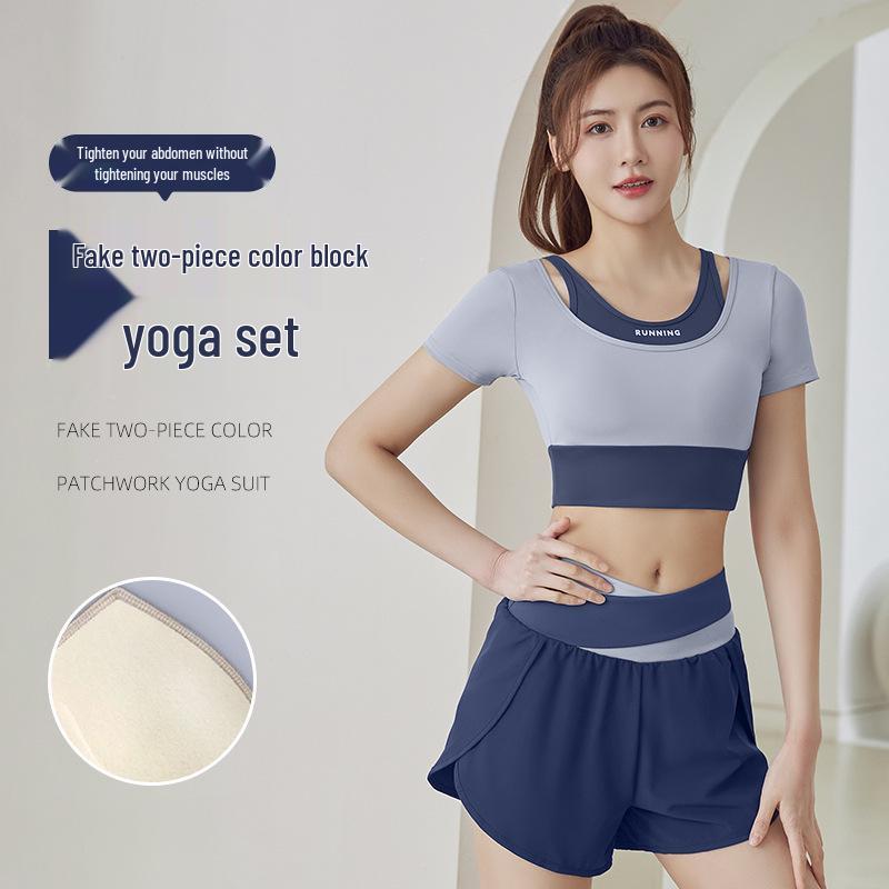 

Juyi Hall Summer Colorblock Yoga Two-Piece Set S