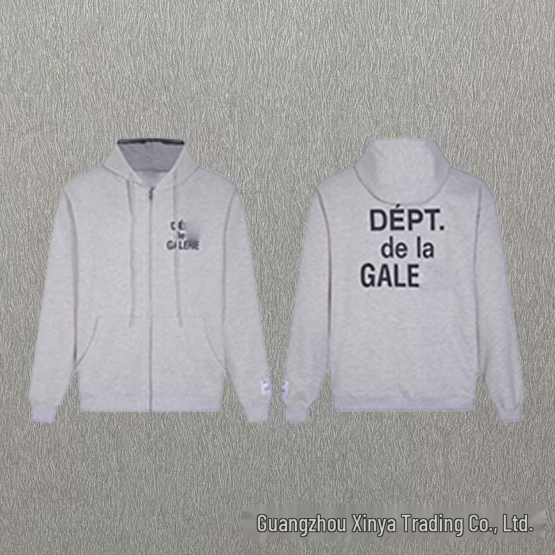 GALLERY DEPT Bluza Unisex z Kapturem Bawełniana z Plamami Farby Graffiti - Jesienna Luźna