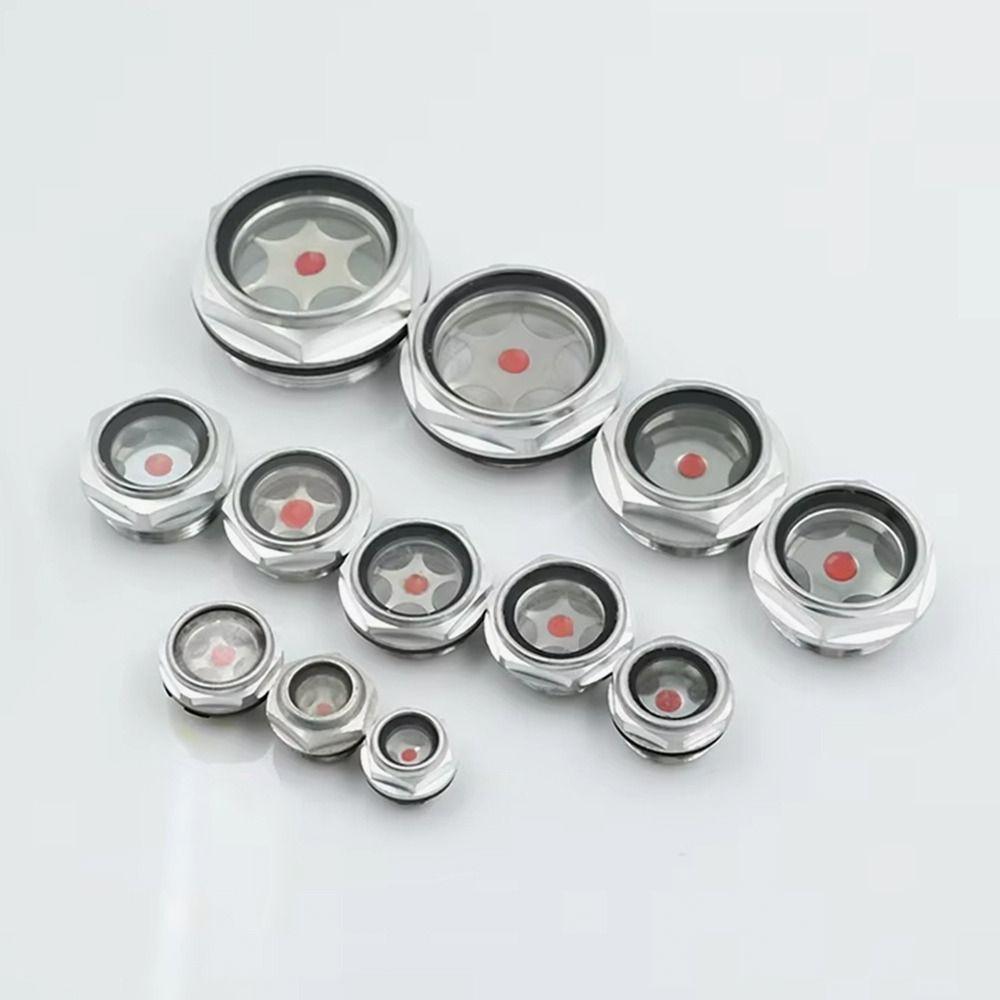 1 Pezzo G1/4 G3/8 G1/2 G3/4 Finestra di Ispezione Olio G1 G1-1/4 G1-1/2 BSP NPT Alluminio Vetro di Ispezione Livello Olio Filetto Maschio Vetro Temperato