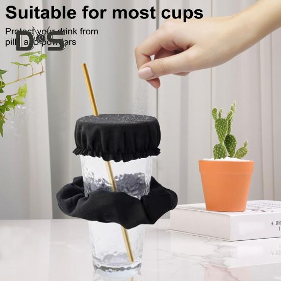 Copri Bicchiere Protettivi dall'Alcool Coperchi Riutilizzabili per Tazza con Foro per Cannuccia Design ad Anello Elastico Copri Tazza Protettore per Bar Club Festa