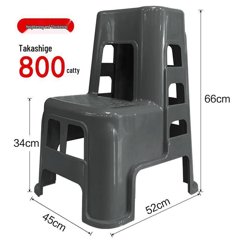 Multifunctional Two-Step Plastic Ladder Stool for Household Use