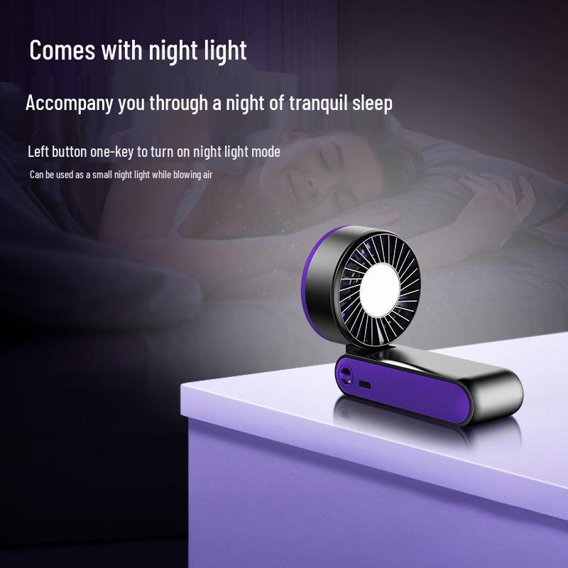 Upgraded Mini Portable Turbo Foldable Neck Fan with USB, Semiconductor Cooling & Digital Display