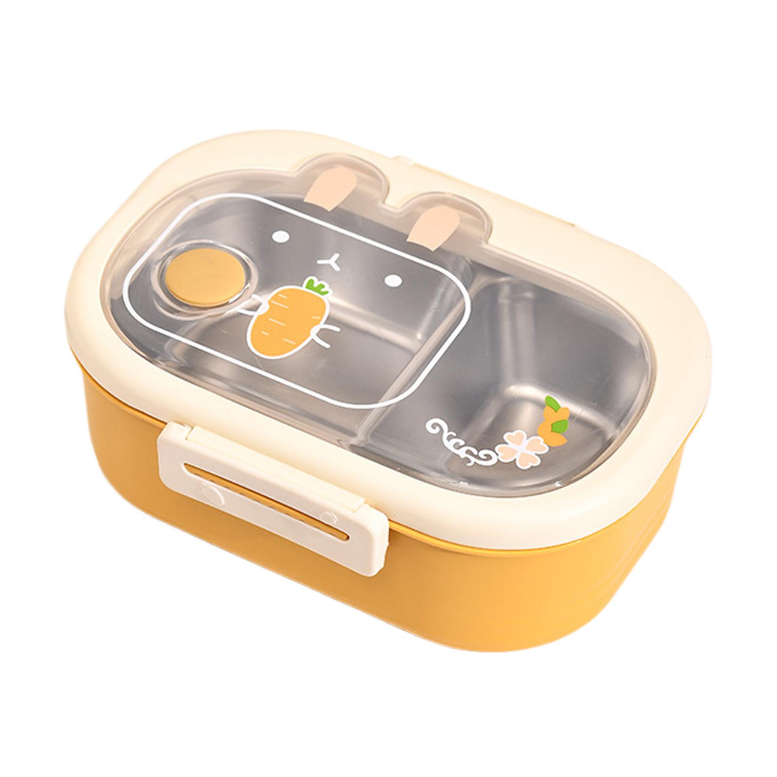 Коробка для бенто с разделителями удобная для переноски контейнер для хранения ланча симпатичный и практичный контейнер для еды для школы и использования на открытом воздухе жёлтый 1329₽