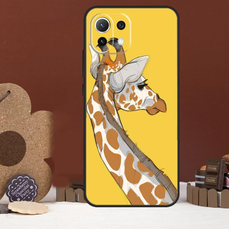 Sött tecknad giraffskal för Xiaomi 17 Pro Max 14 15 Ultra 15T 13T 14T POCO F8 Ultra F7 F5 F6 X5 X6 X7 Pro Cover