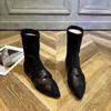 Damskie modne buty na niskim obcasie Jesień Nowe szpiczaste elastyczna tkanina oddychające i wygodne botki