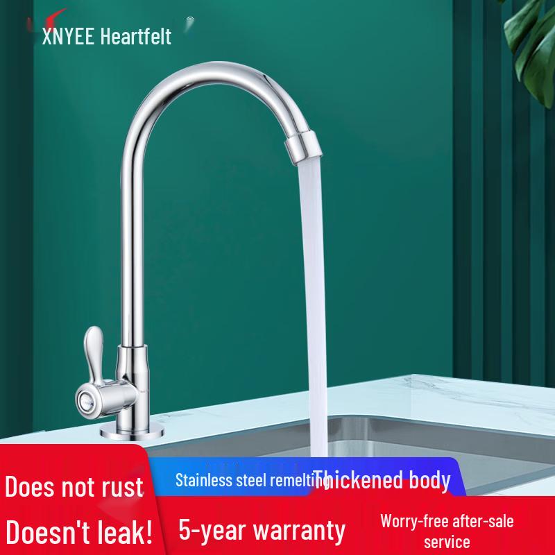 XNYEE Stainless Steel Single Cold Kitchen Faucet