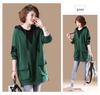 Korean Style Women's Plus Size Hooded Sweatshirt - Long Sleeve, Mid-Length, for Autumn 2021