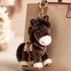 Cute Plush Horse Keychain Soft Stuffed Animal Bag Charm Cartoon Pendant Accessory for Backpack Purse, Pony Key Ring