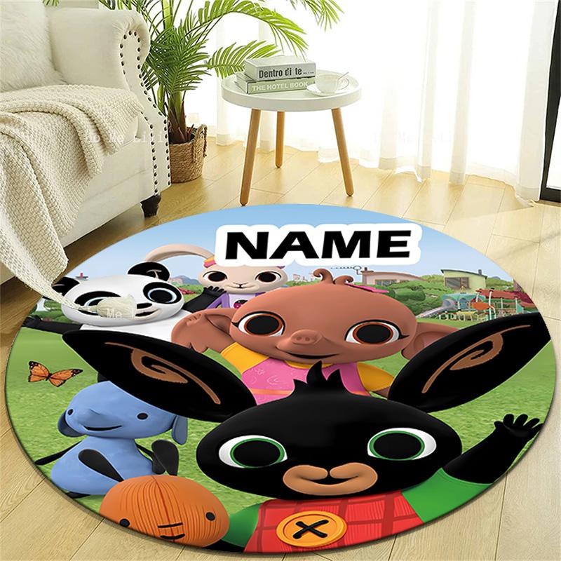 Personalized B-Bing Bunny Round Chair Office Rug - Perfect for Mat, Office Chair & More - Ideal Gift for Birthdays and Holidays