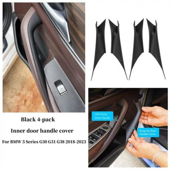 

Inner Door Panel Handle Pull Trim Cover Black For 18-23 BMW 5 Series G30 G31 G38