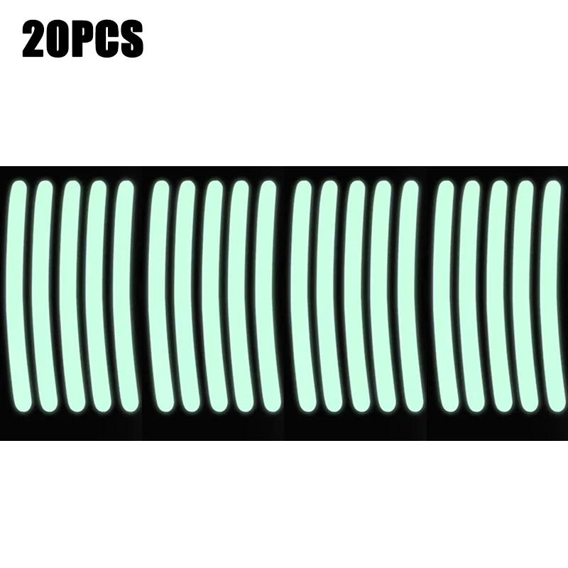 20 Pezzi Strisce Adesive Riflettenti Colorate per Mozzo Ruota Auto Moto Adesivo Decalcomania Styling Auto Decalcomanie Accessori Decor Auto Moto