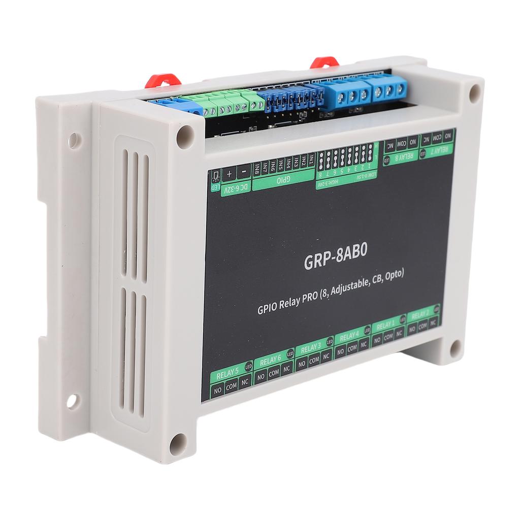 GPIO Relay Module ABS Rail Enclosure Industrial GPID Relay Board with Optocoupler Isolation High Low   Trigger