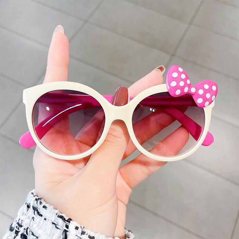 1PC new plastic UV protection childrens sunglasses for girls with bow tie little princess fashion accessory