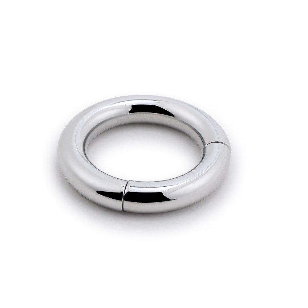 304 Stainless Steel Heavy Duty Male Magnetic Ball Scrotum Stretcher Penis Lock Ring BDSM Sex Toy for Man