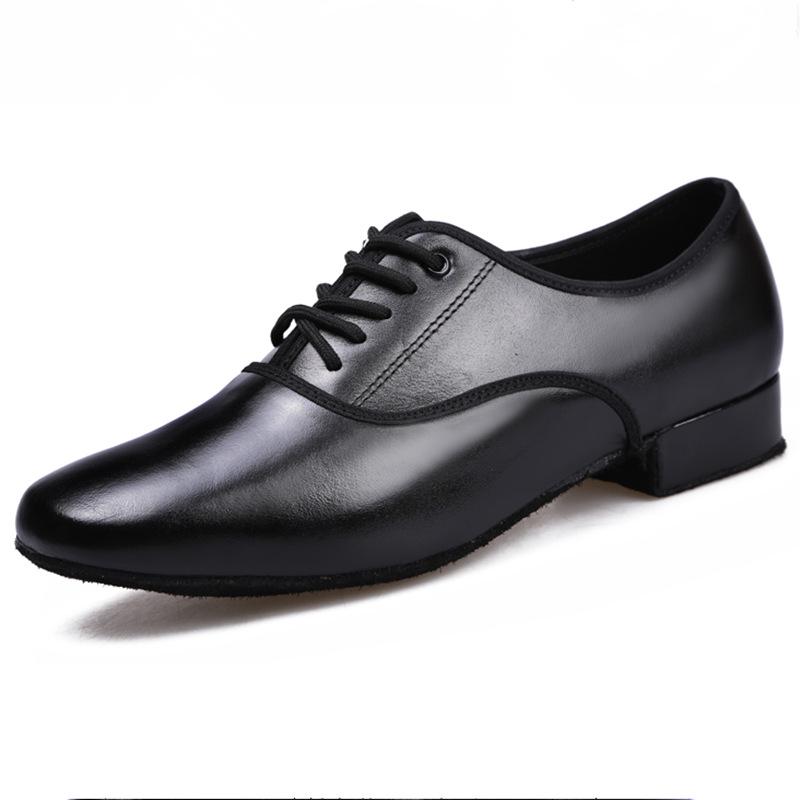 Men's Genuine Leather Perforated Dance Shoes for Waltz & Modern Square Dance