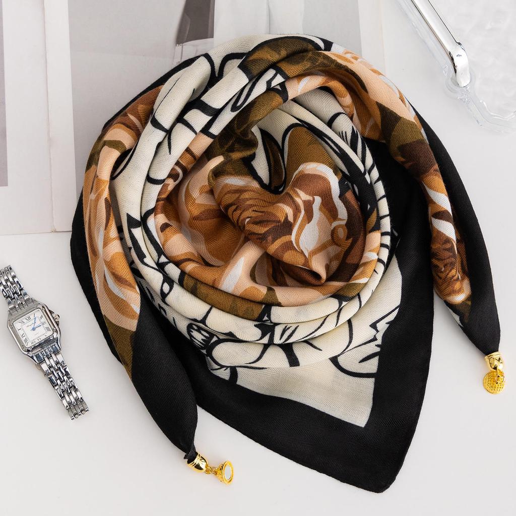 Women's Magnetic Buckle Cotton Scarf - Stylish, Lightweight, Comfortable Neck Protection
